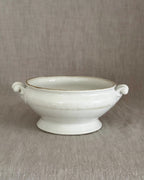 Antique French Ironstone Tureen Base, White Farmhouse Bowl, Rustic French Decor
