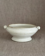 Antique French Ironstone Tureen Base, White Farmhouse Bowl, Rustic French Decor