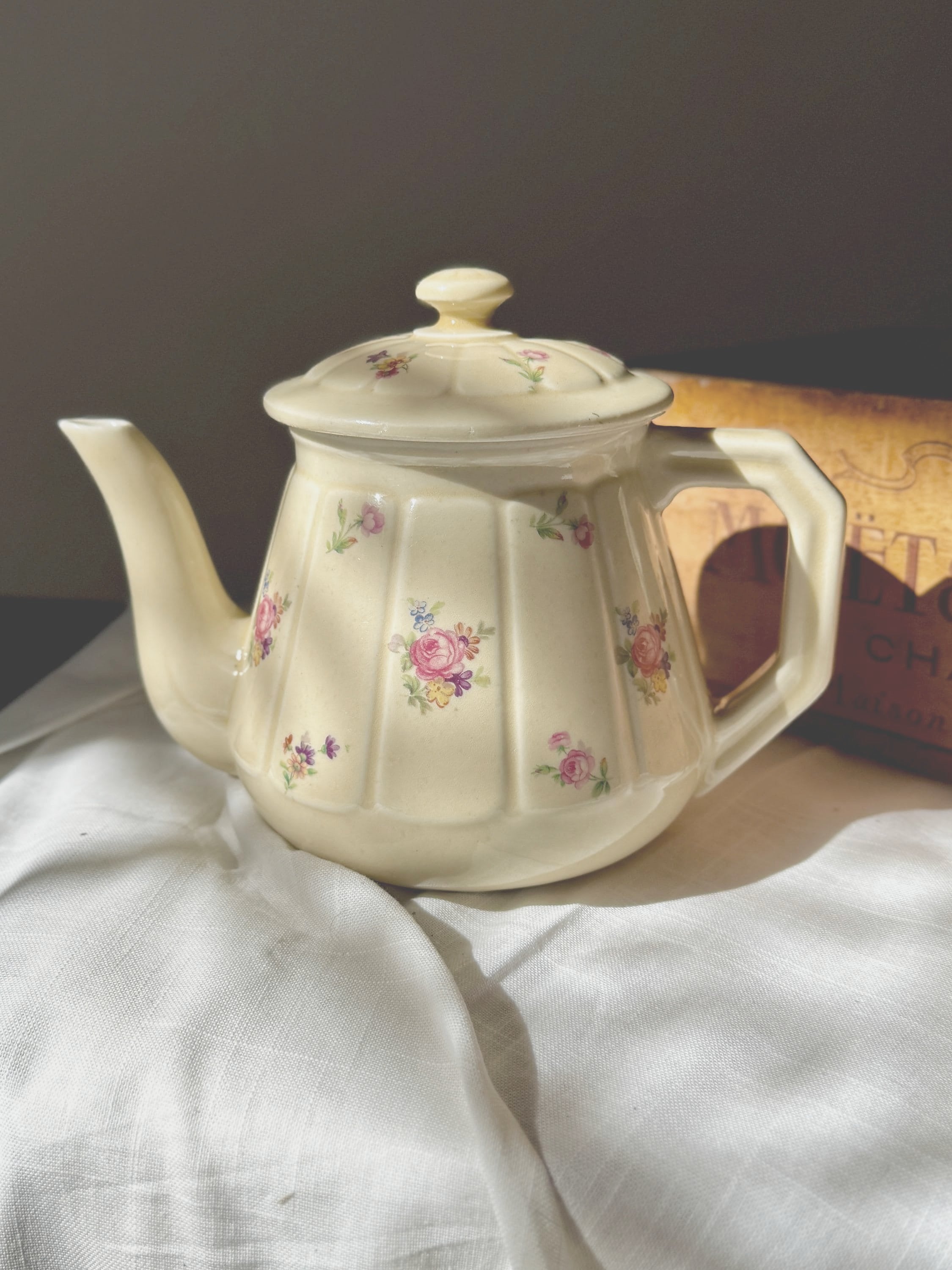 Vintage French Floral Teapot