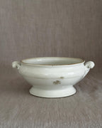 Antique French Ironstone Tureen Base, White Farmhouse Bowl, Rustic French Decor