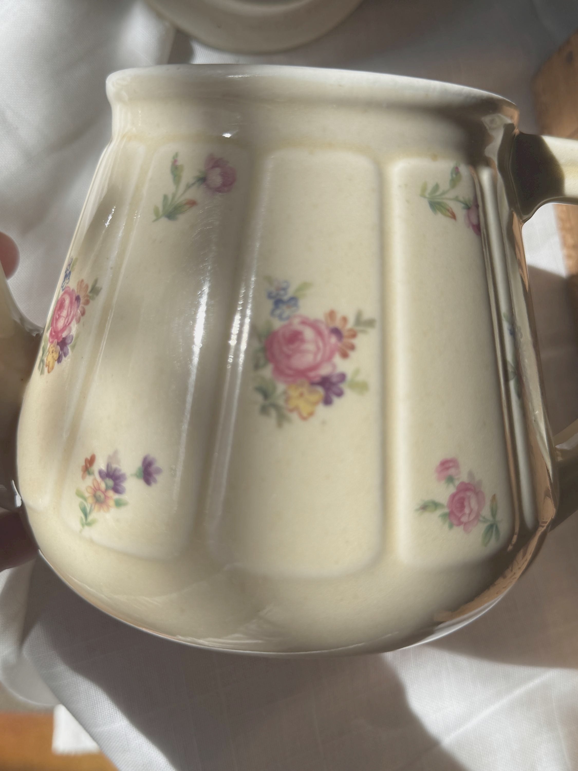 Vintage French Floral Teapot