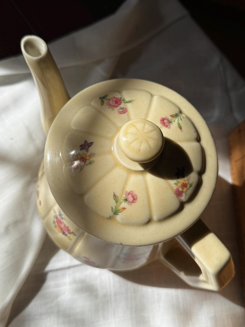 Vintage French Floral Teapot