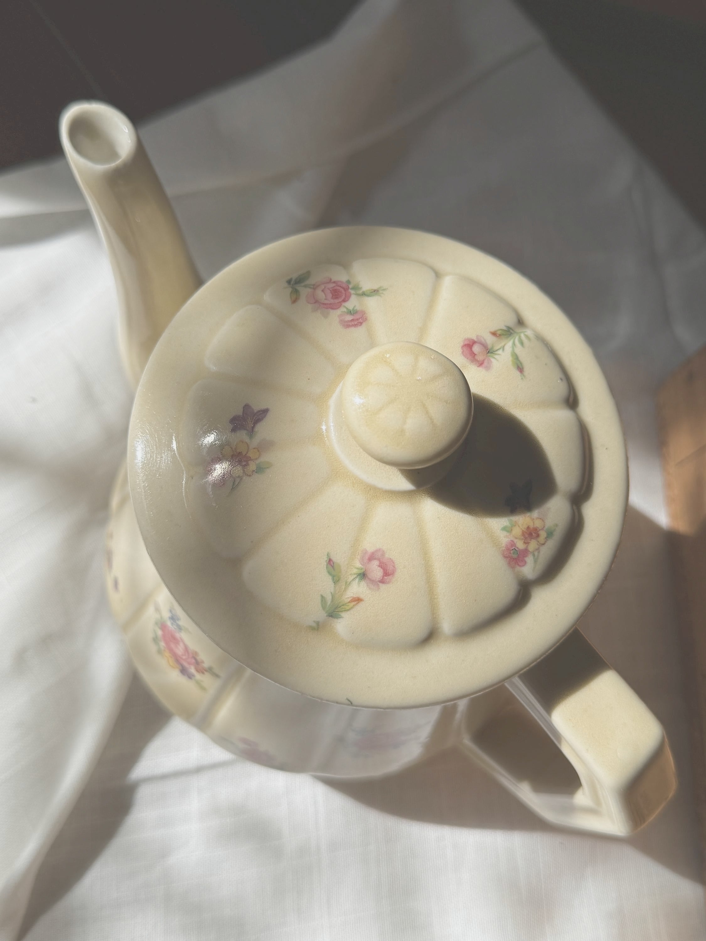 Vintage French Floral Teapot
