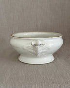 Antique French Ironstone Tureen Base, White Farmhouse Bowl, Rustic French Decor