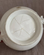 Antique French Ironstone Tureen Base, White Farmhouse Bowl, Rustic French Decor