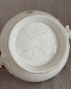 Antique French Ironstone Tureen Base, White Farmhouse Bowl, Rustic French Decor