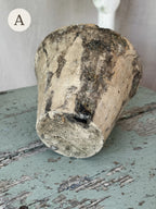 Resin pot A, underside and foot of the terracotta pot