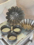 Vintage French fluted brioche moulds and pastry cutters