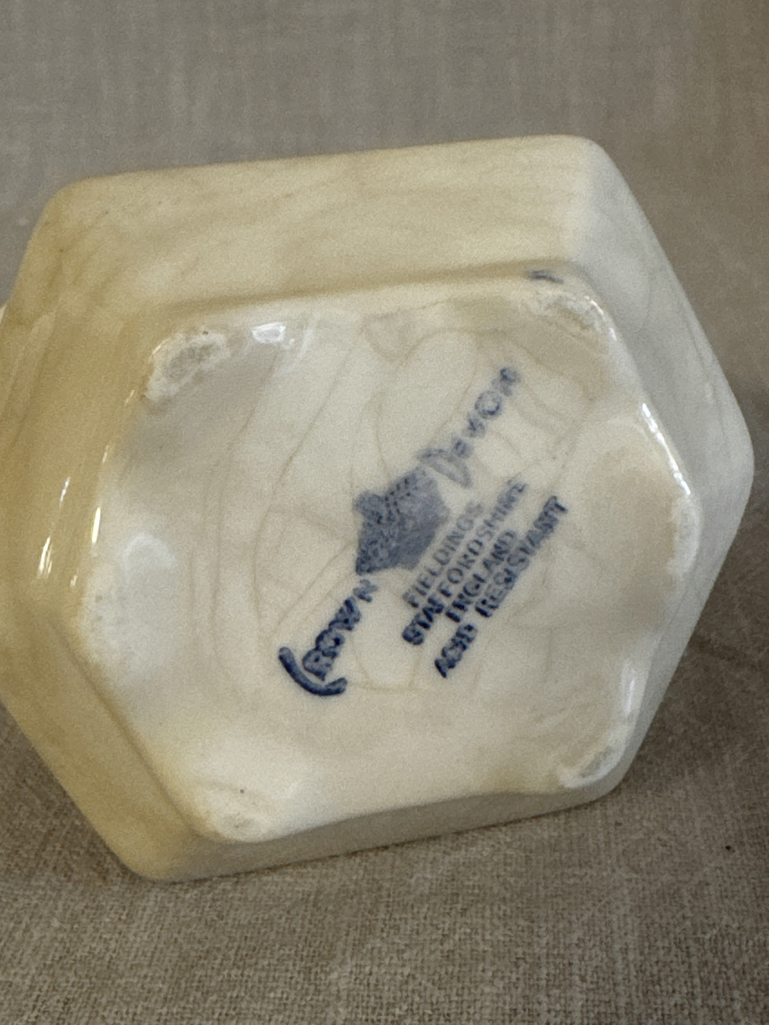 Base of the Crown Devon jug printed Fieldings Staffordshire England