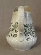 Rear view of the Springtime jug showing the fluting and green pattern
