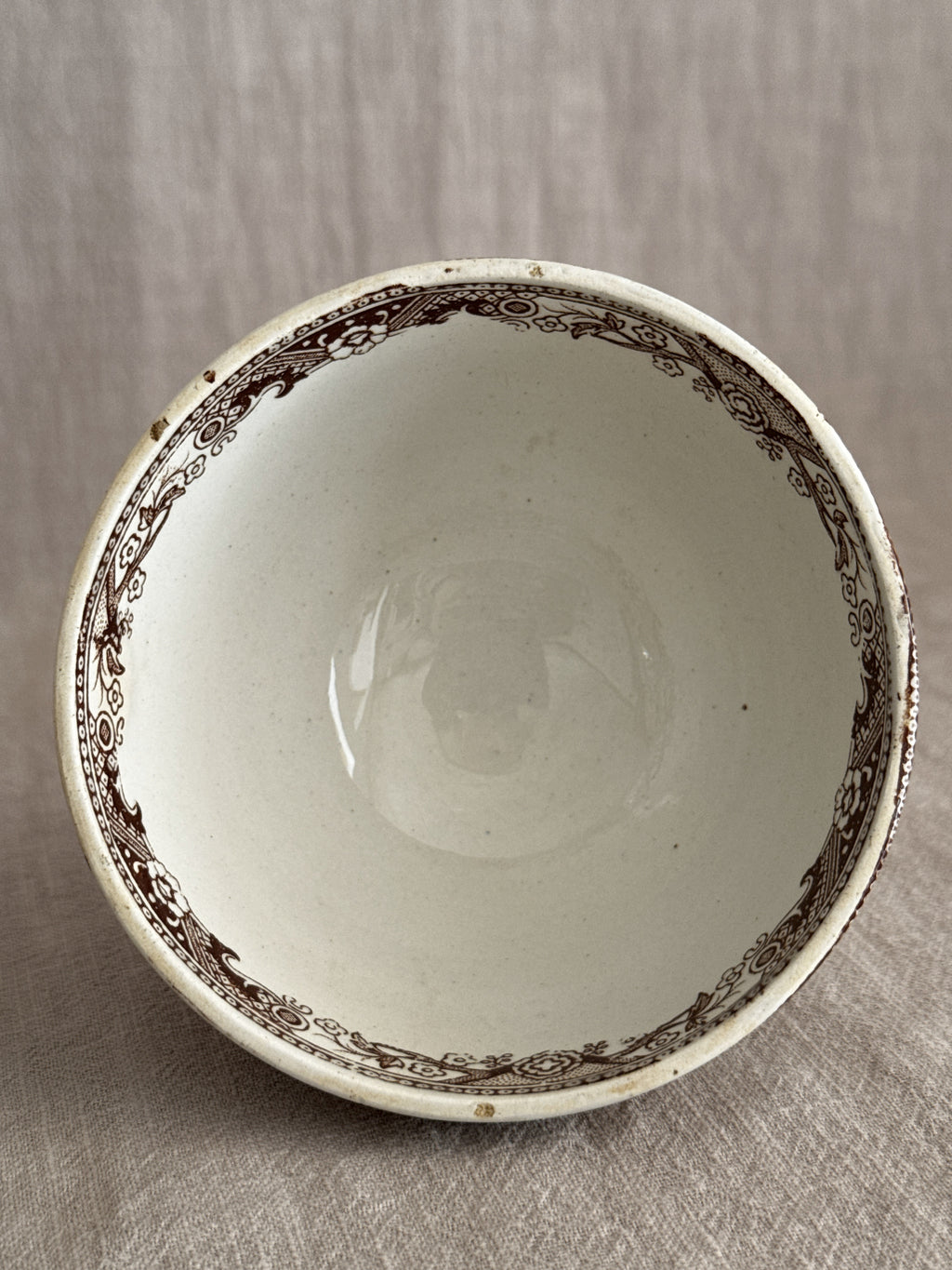 Looking into the second bowl, clear and white with no crazing