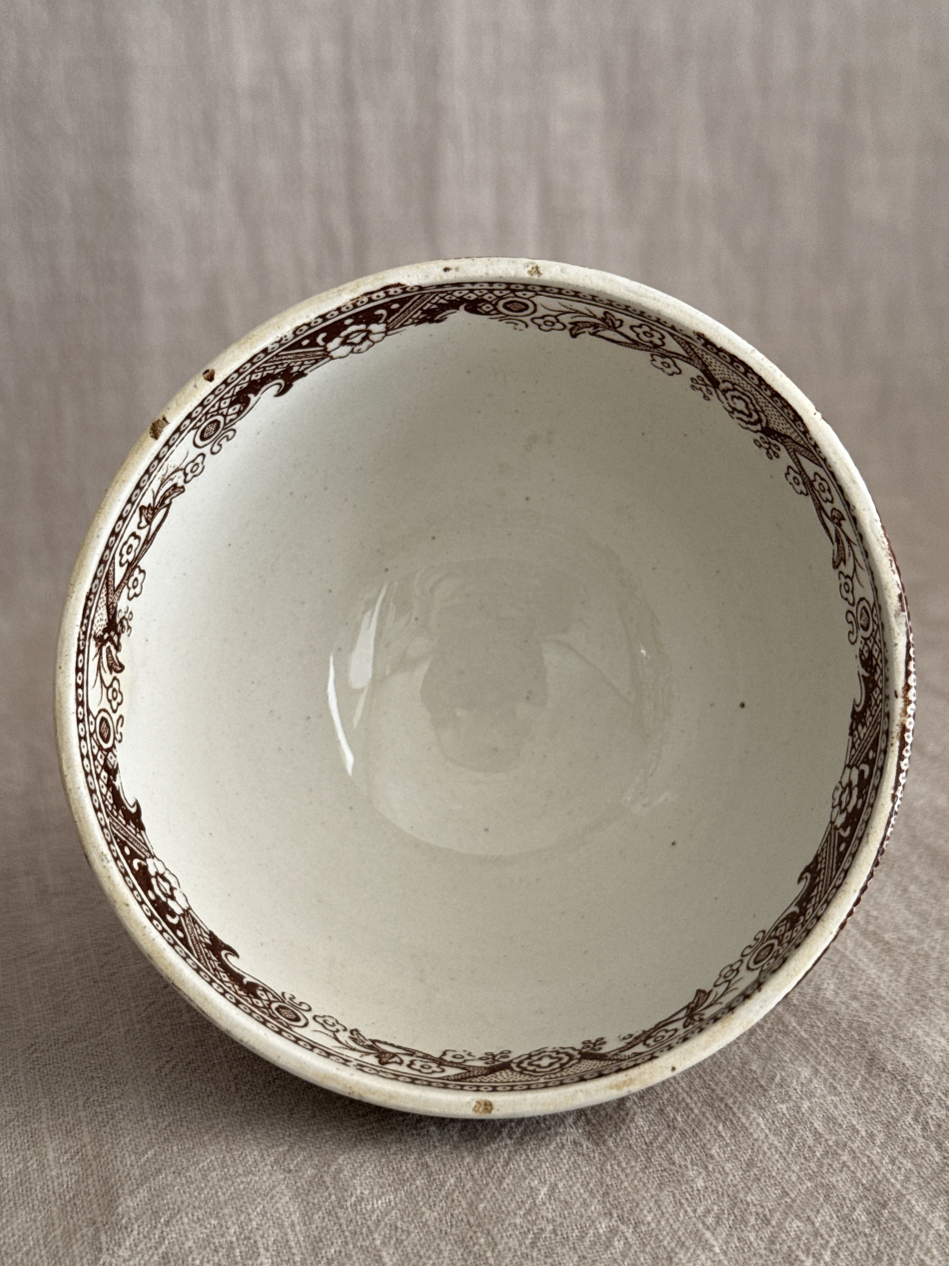Looking into the second bowl, clear and white with no crazing