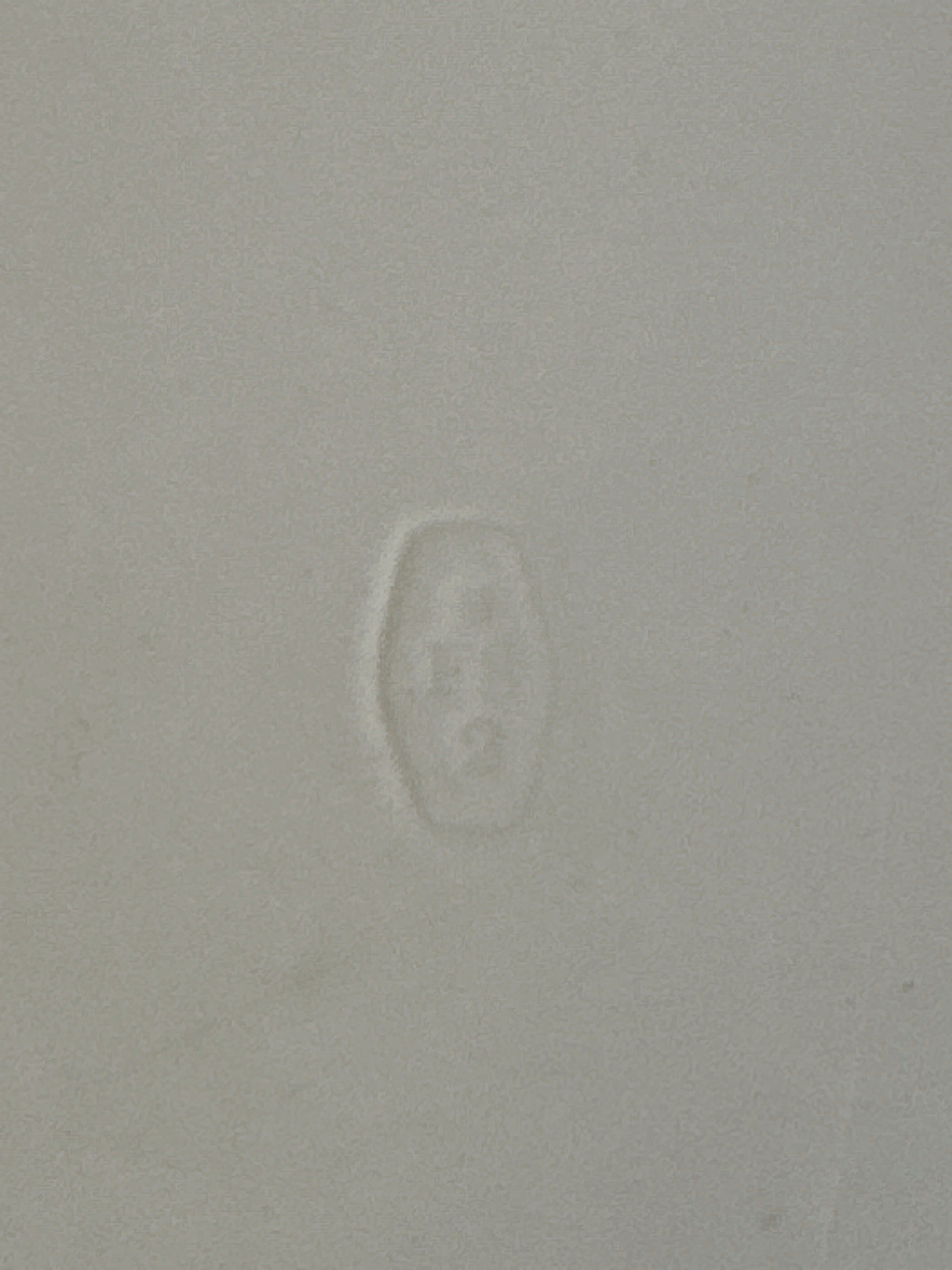 Deeply impressed cartouche mark reading B, FS and 2 on the back of the white faience board