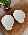 The Shell Dishes — pair of antique French white porcelain shell dishes