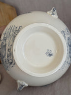 Base of the Longchamp tureen showing the printed maker's estampille inside the foot ring