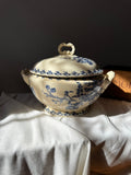 Antique Gien France Terrine Chardons - front view with lid