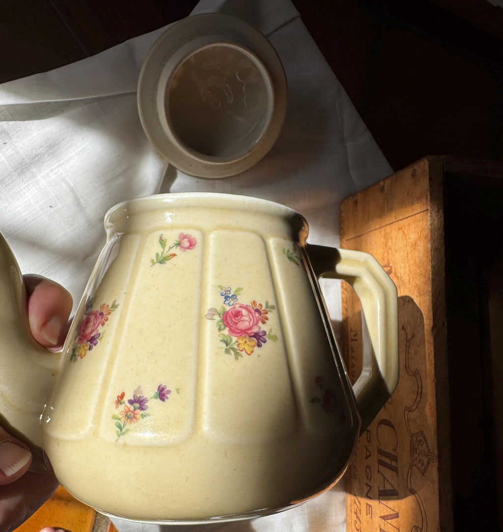 Vintage French Floral Teapot