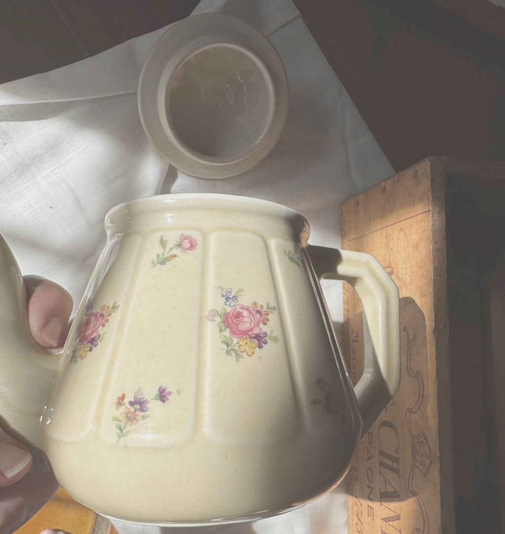 Vintage French Floral Teapot