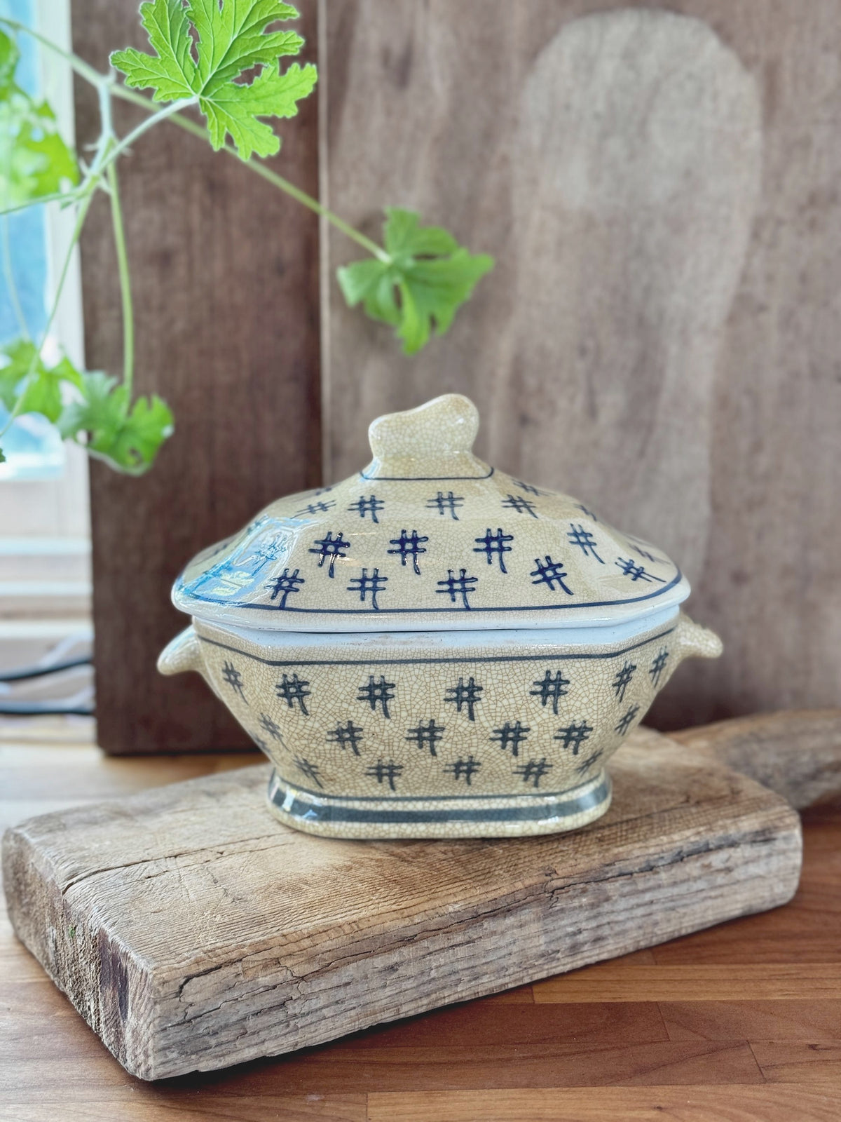 Vintage Ironstone Covered Tureen - detail