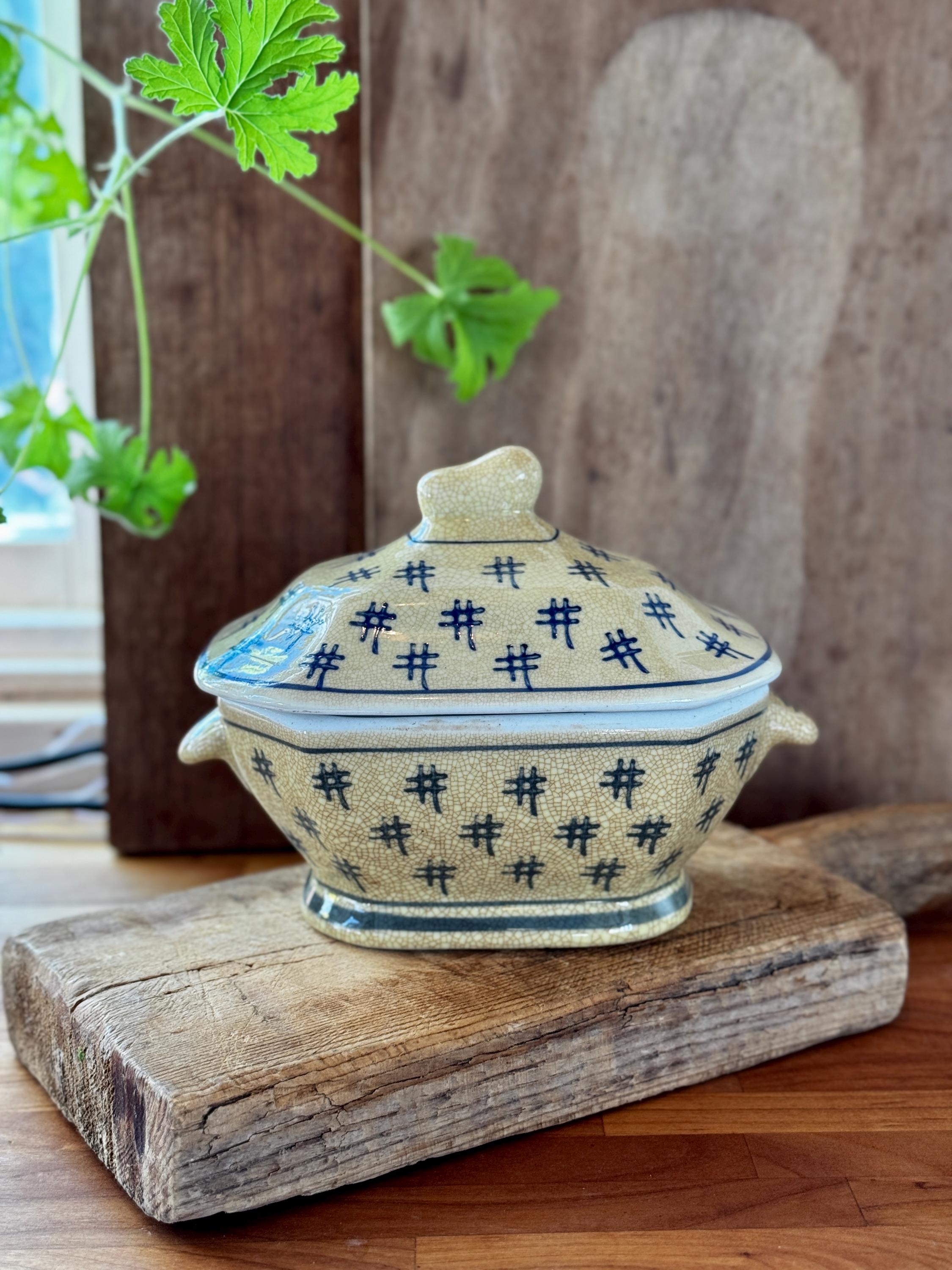 Vintage Ironstone Covered Tureen - detail