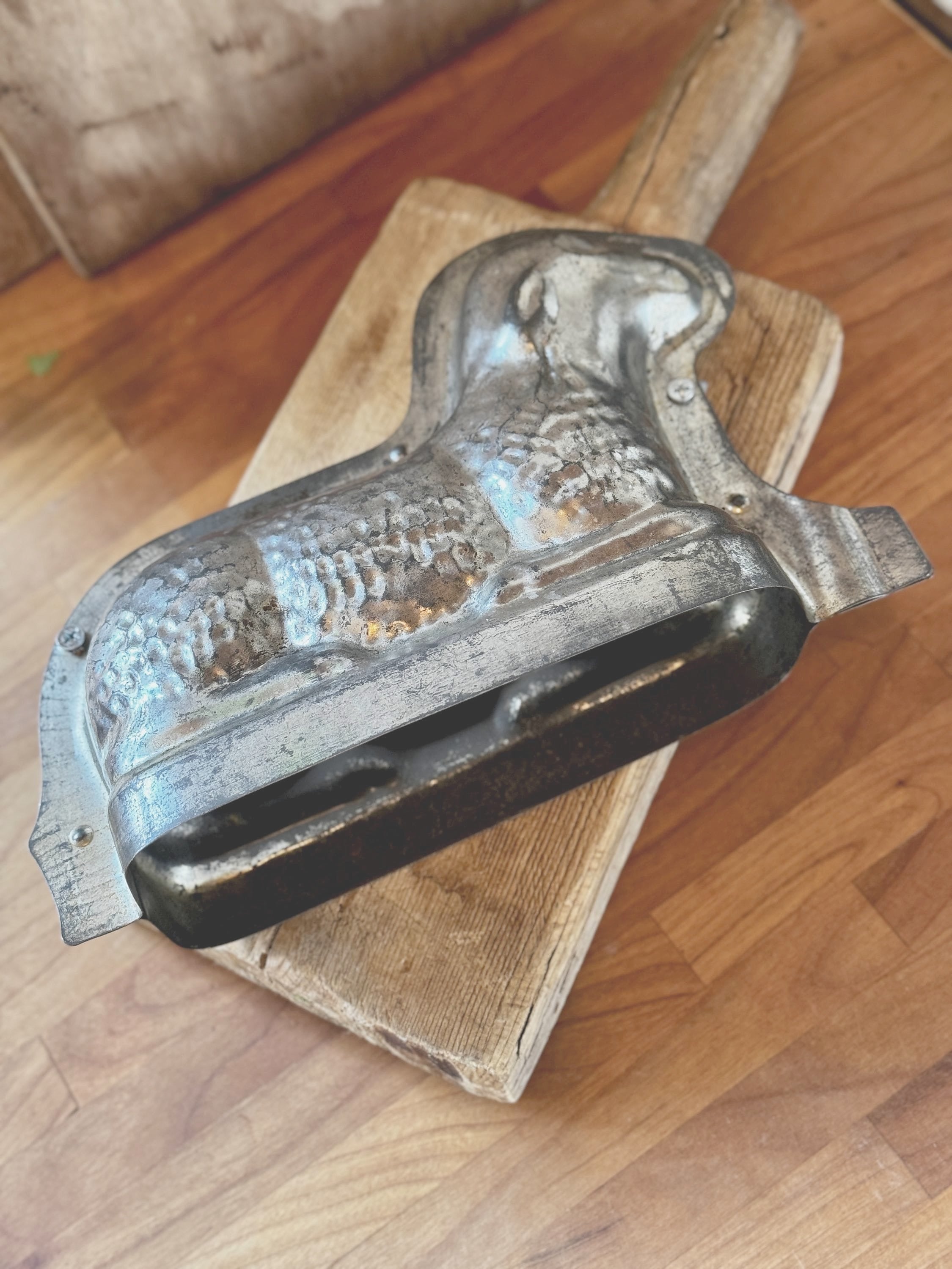 Vintage Lamb Chocolate Mold - open
