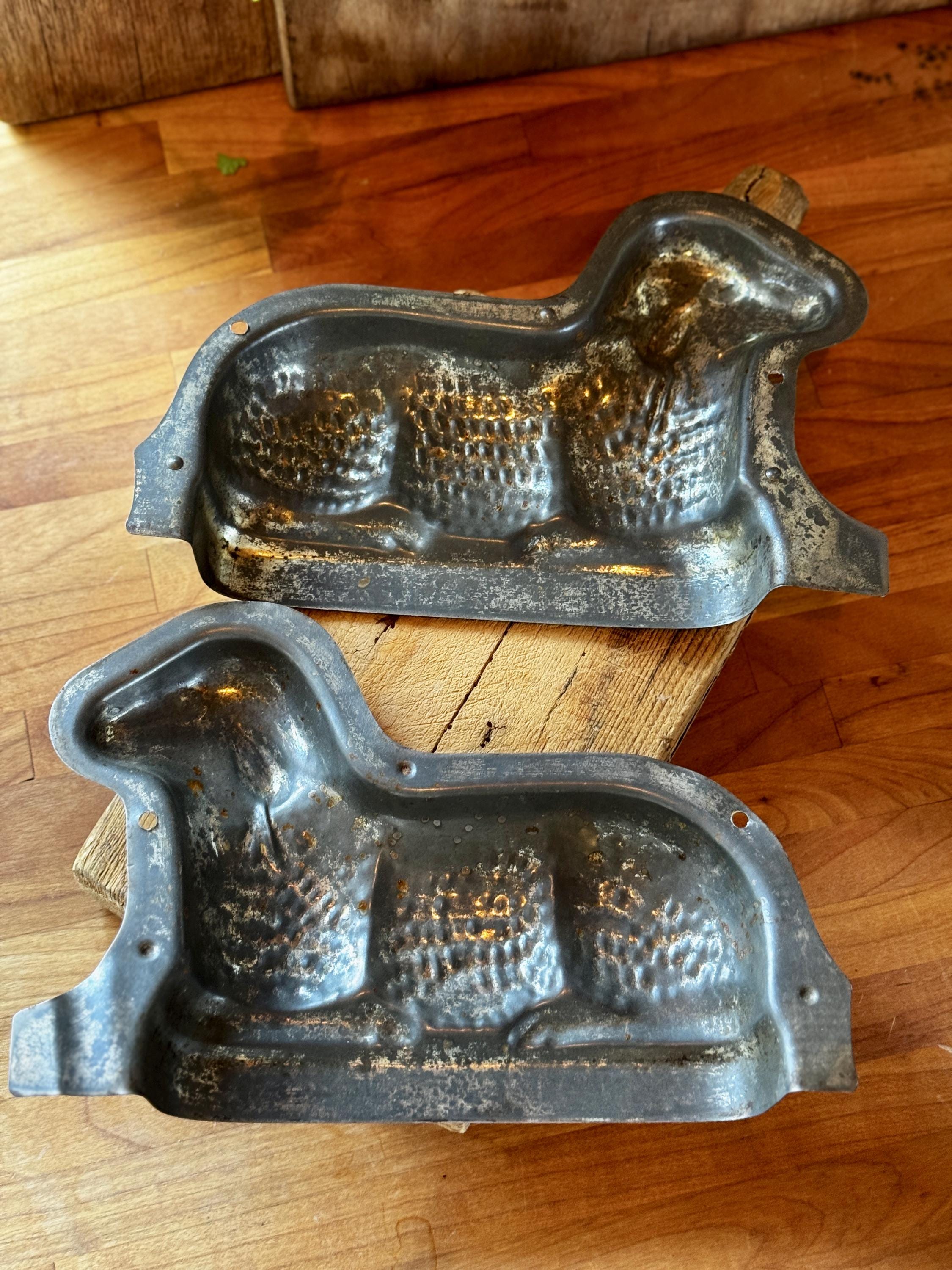 Vintage Lamb Chocolate Mold - back