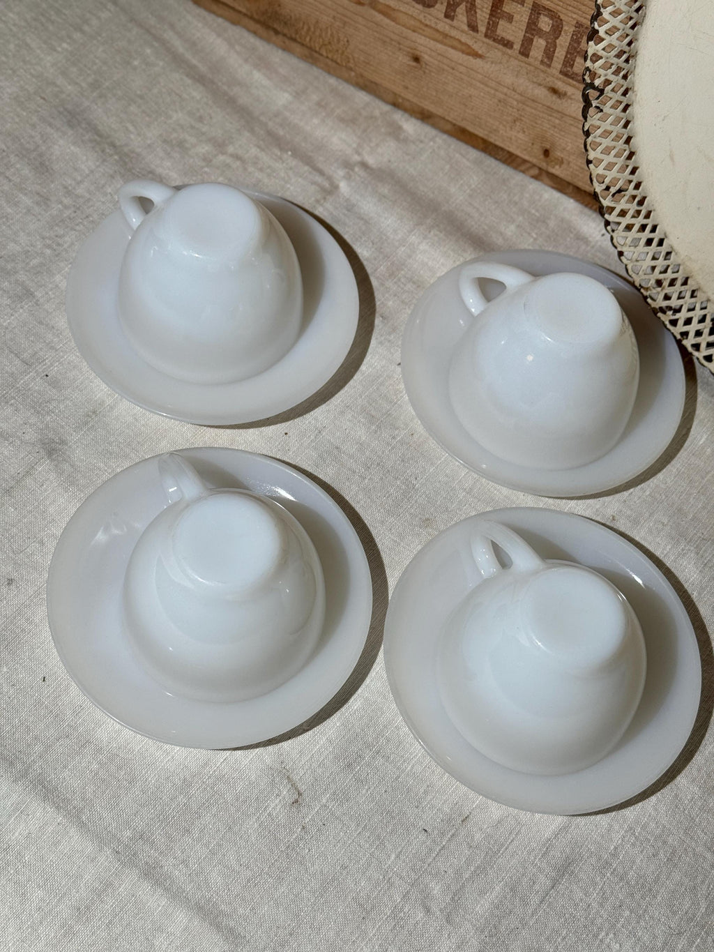 Minimalist Milk Glass Cups Set - 2