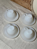 Minimalist Milk Glass Cups Set - 2