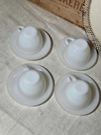 Minimalist Milk Glass Cups Set - 2