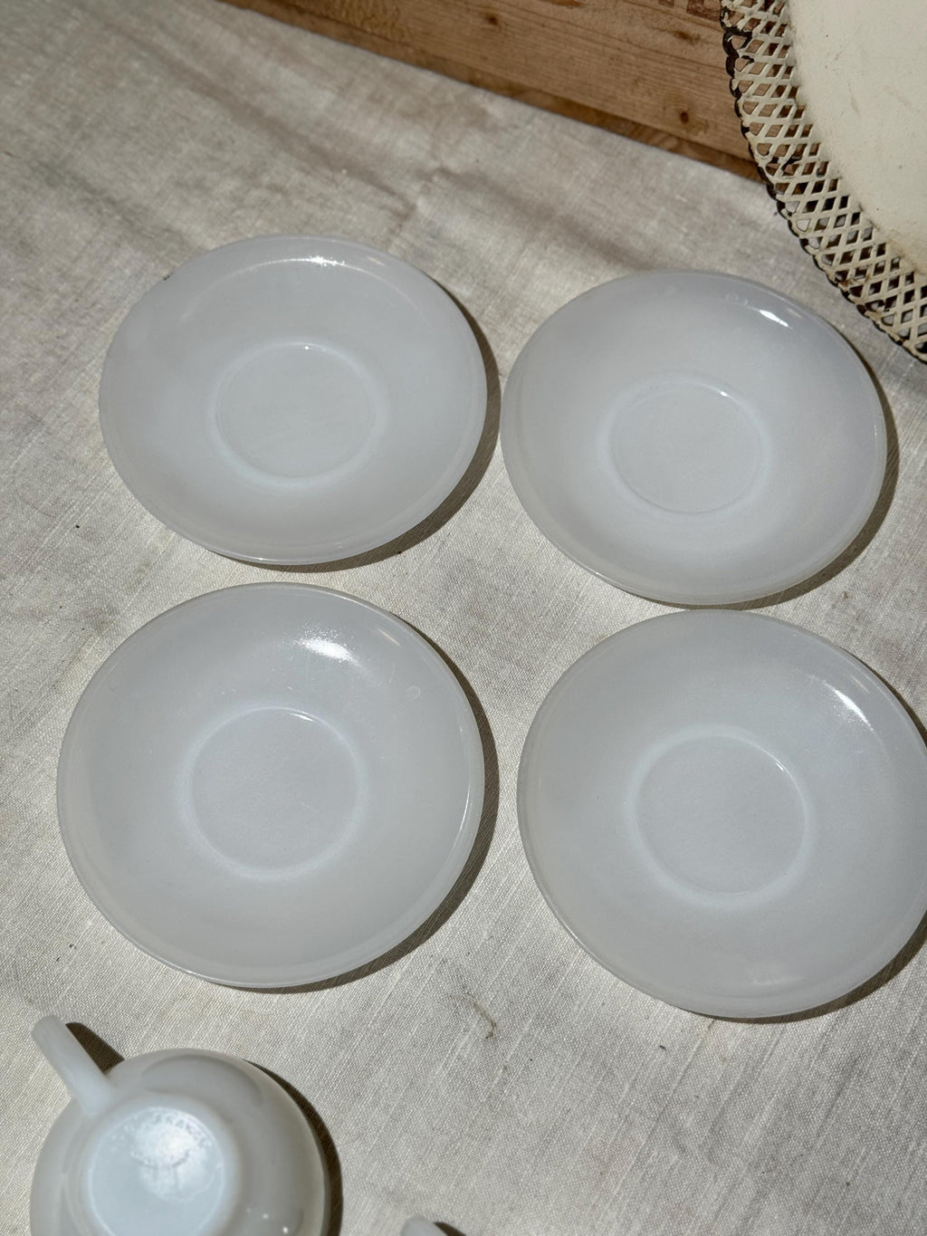 Minimalist Milk Glass Cups Set - 3
