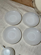 Minimalist Milk Glass Cups Set - 3