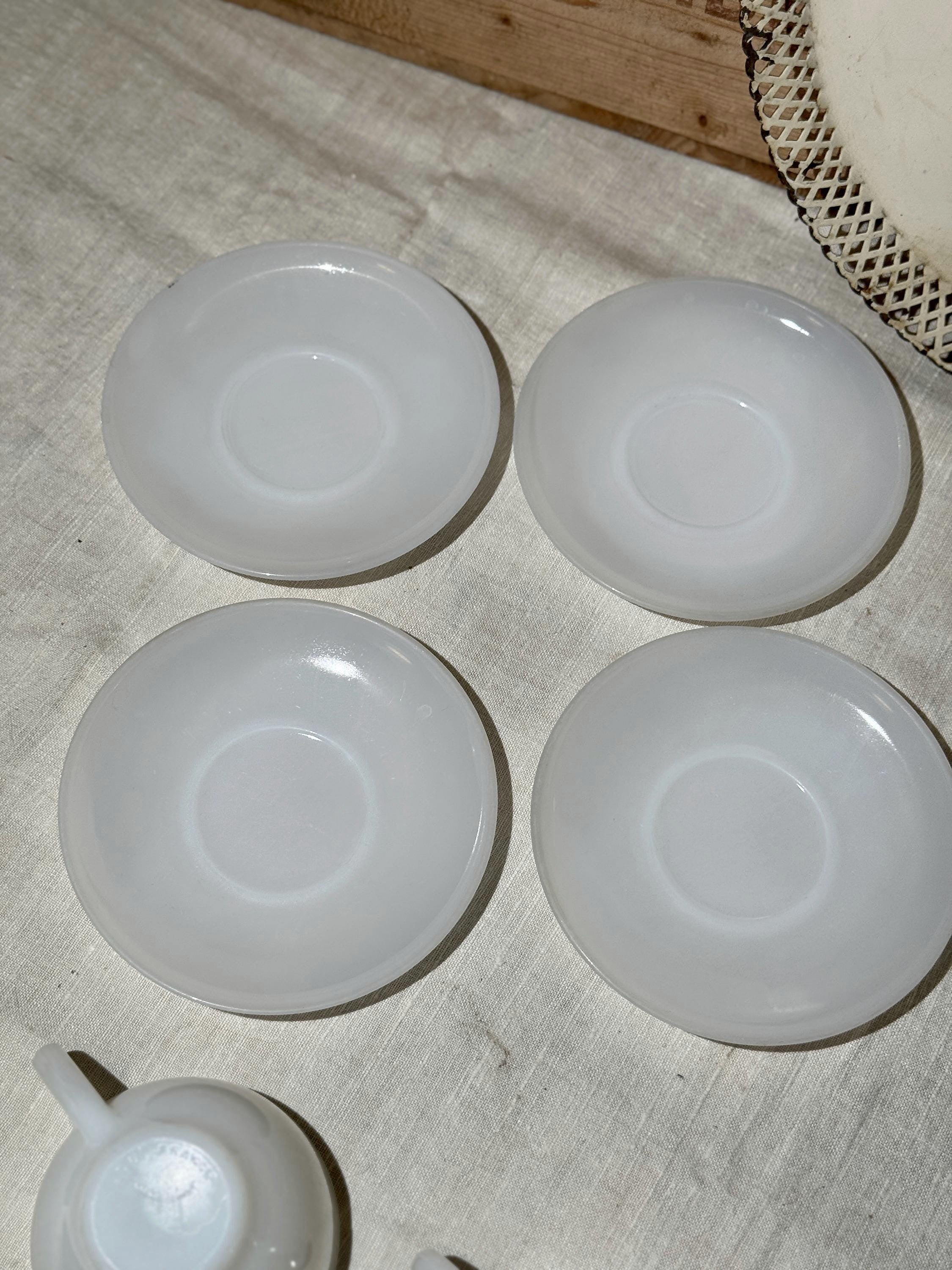 Minimalist Milk Glass Cups Set - 3