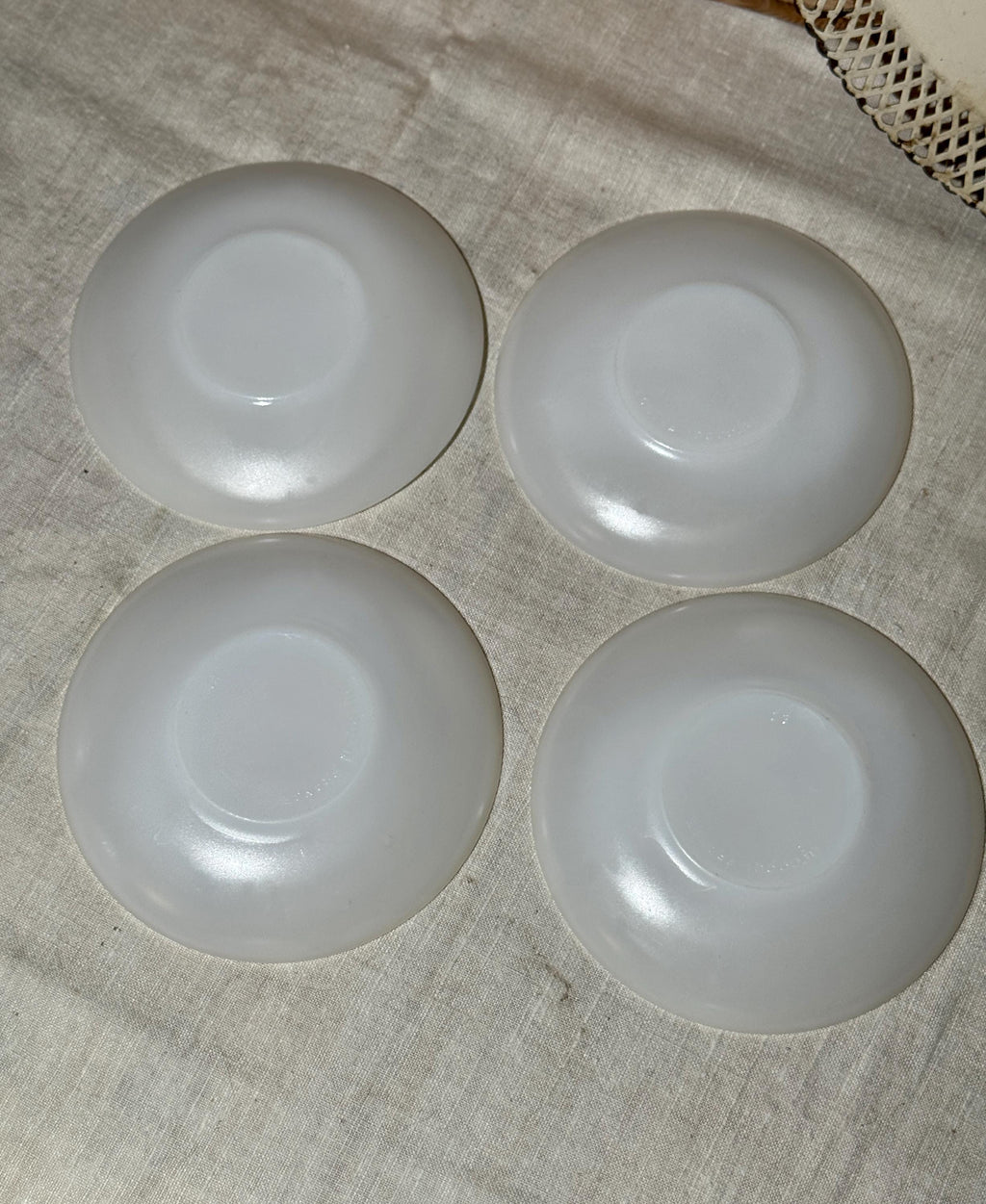 Minimalist Milk Glass Cups Set - 4