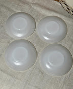 Minimalist Milk Glass Cups Set - 4