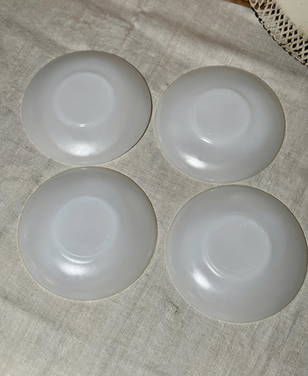 Minimalist Milk Glass Cups Set - 4