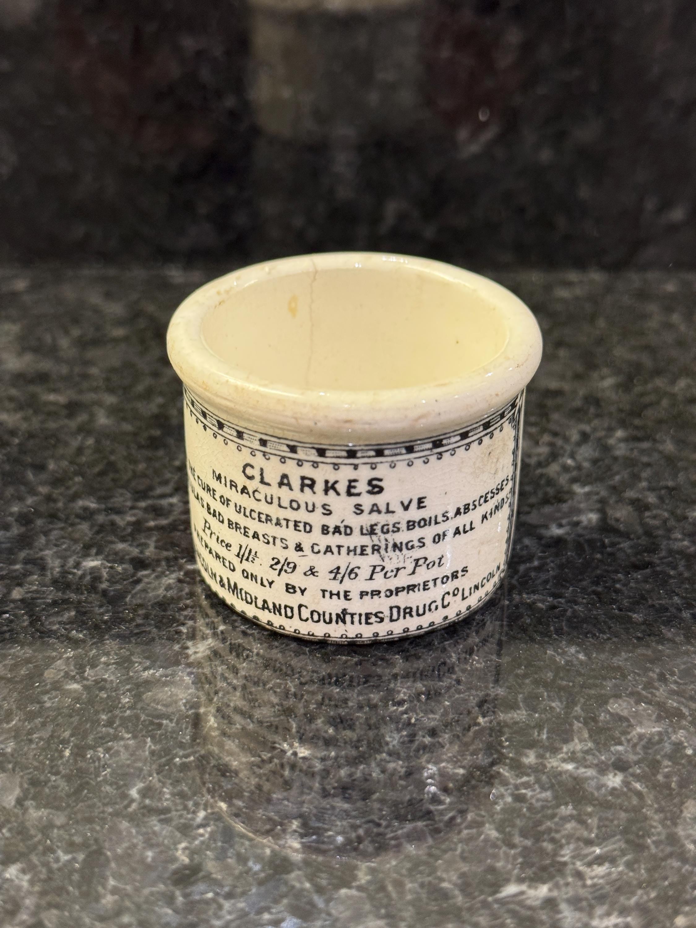 Clarke's Miraculous Salve Apothecary Pot - 1